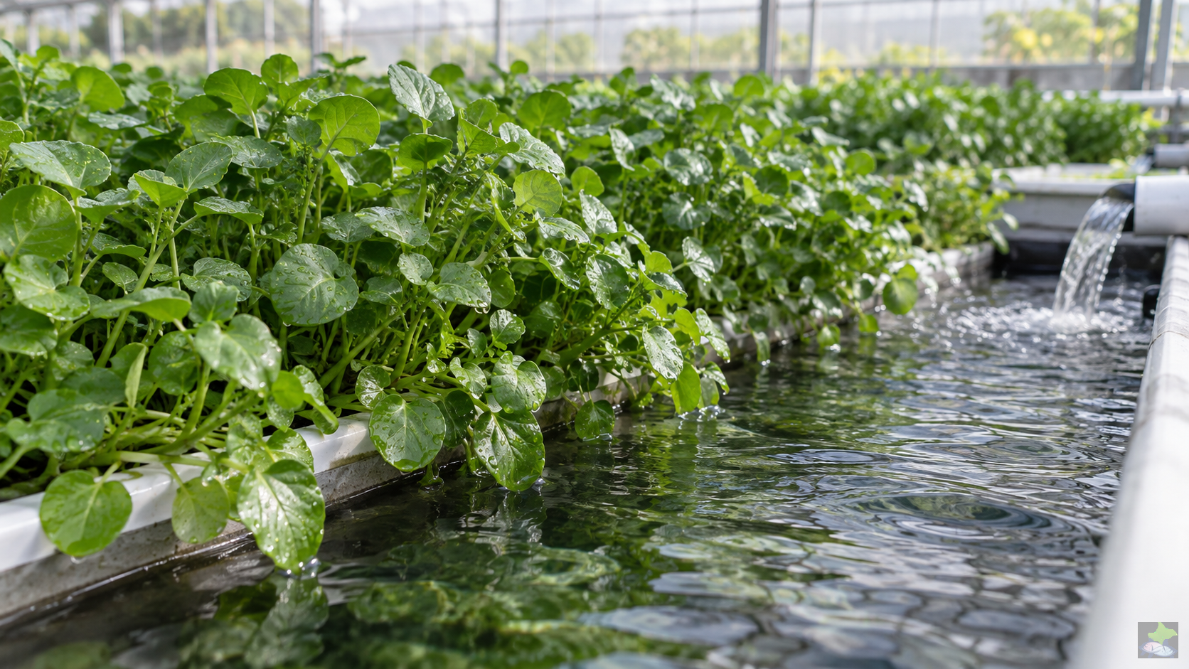 Brunnenkresse im hydroponischen Anbau