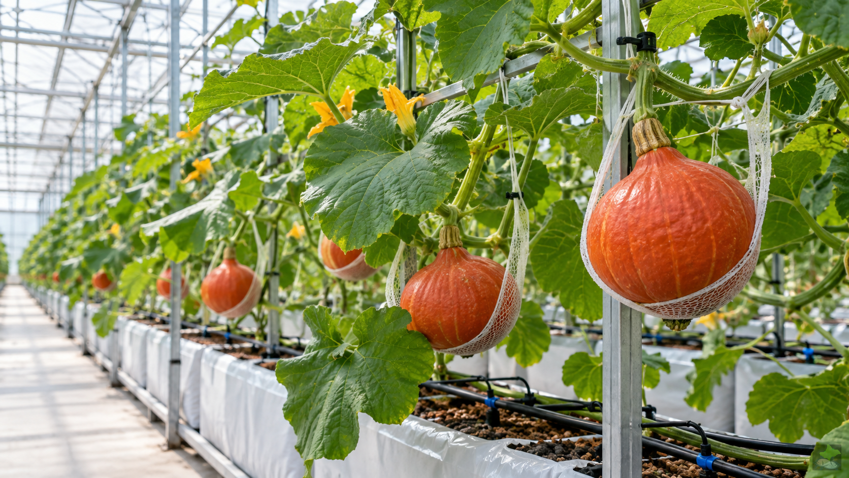 Hokkaido-Kürbis im hydroponischen Anbau