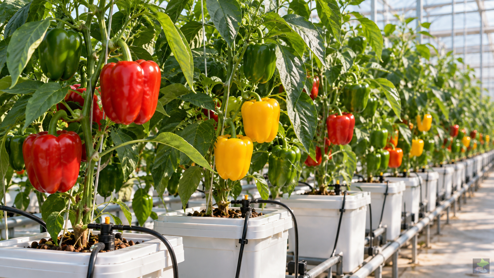 Gemüsepaprika im hydroponischen Anbau