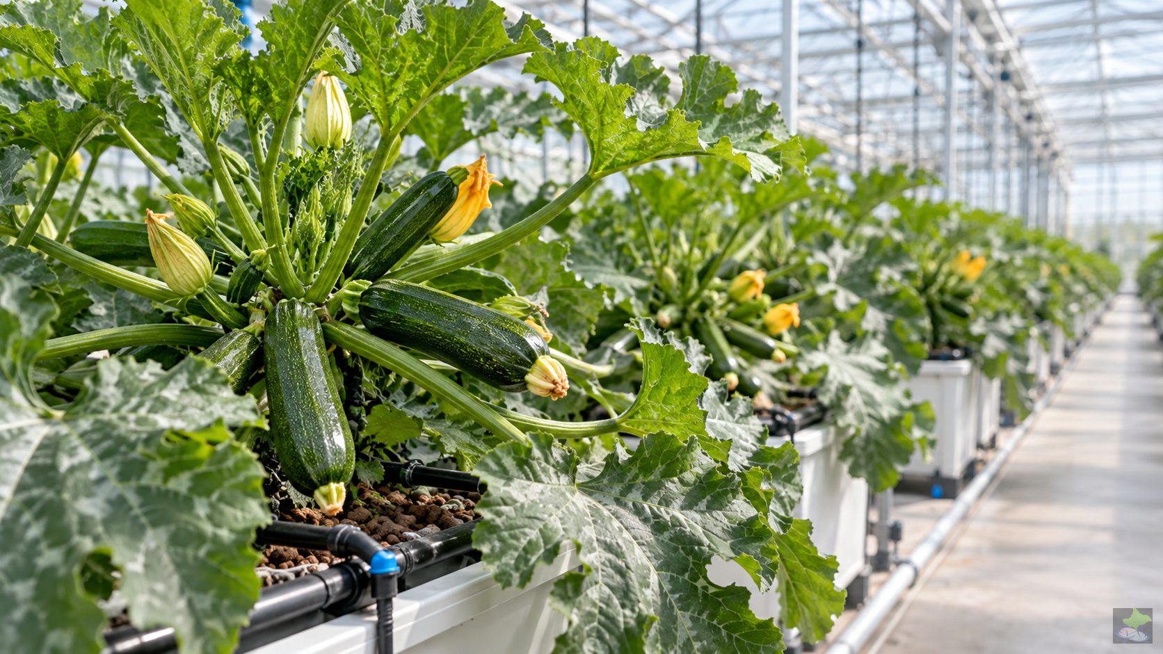 Zucchini im hydroponischen Anbau