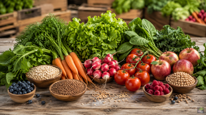 Ausgewogene Ernährung mit frischen regionalen Lebensmitteln