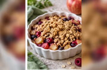 Apfel-Beeren-Crumble mit Haferflocken