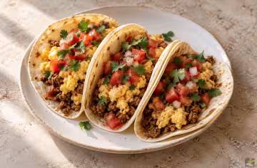 Rindfleisch-Frühstückstacos