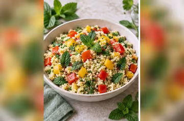 Couscous-Salat mit Paprika und Minze