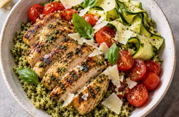 Pesto-Hähnchen-Quinoa-Bowls