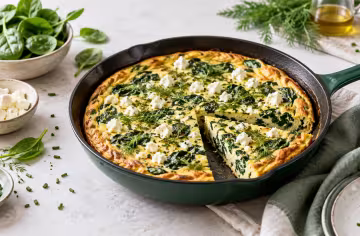 Spinat-Feta-Frittata mit frischen Kräutern