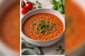 Cremige Tomaten-Linsen-Suppe